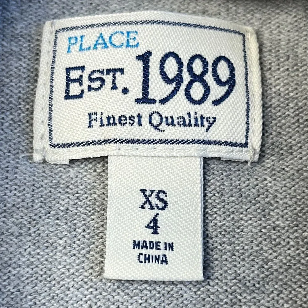 The Children's Place Argyle Sweater Vest Grey & Black Size XS